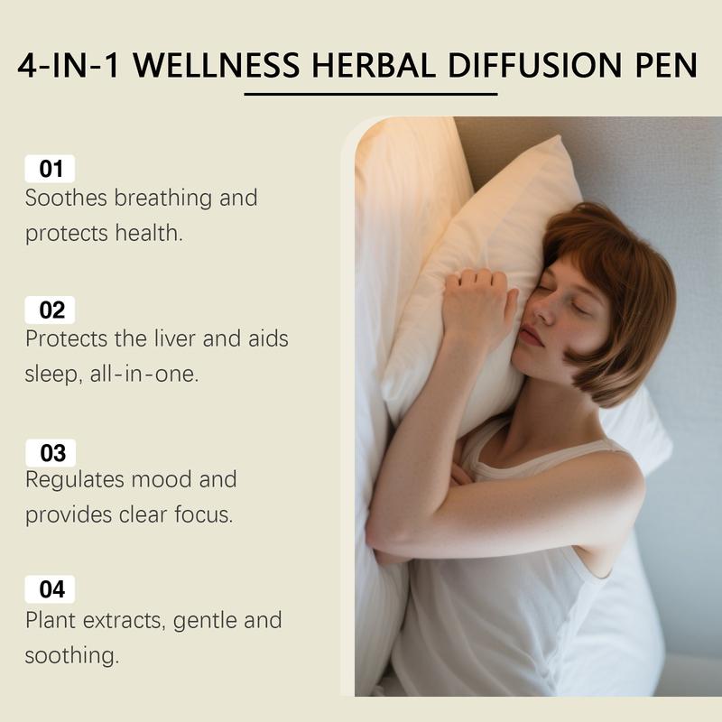 Herbal Care Stick 4 Counts/1 Set, Gentle Ingredients Nourish Comfortable Body, Four Unique Formulas, Natural Scent, Daily Breathing Regulation
