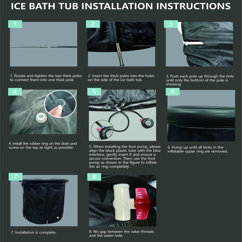 Inflatable Cold Plunge Tub 105 Gallon for Post-Workout Recovery & Relaxation Comfortable Durable Leakproof Skin-friendly