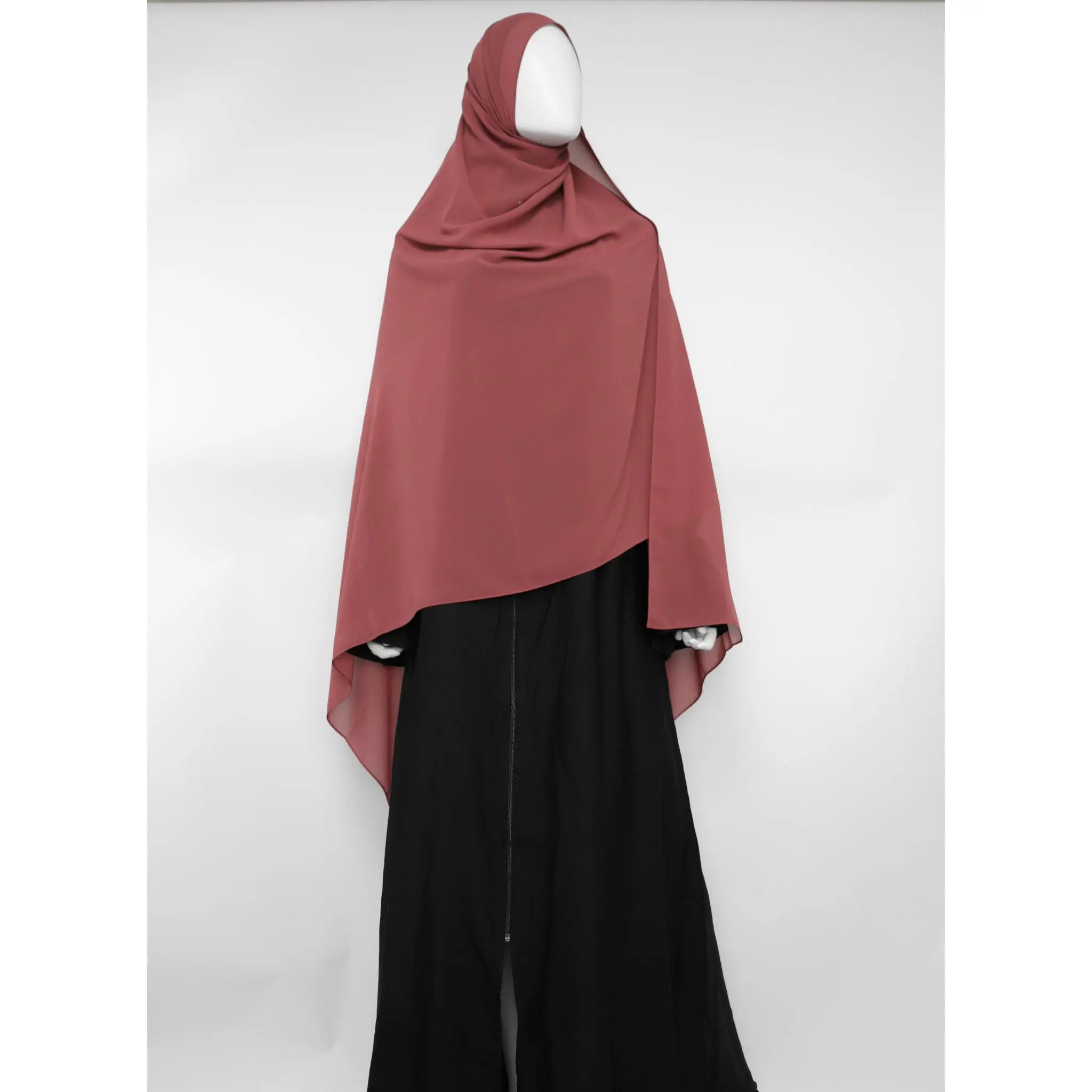 XL Premium Chiffon Hijab - Brick Pink