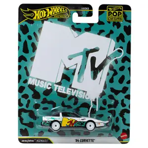 Hot Wheels Pop Culture 2026, MTV ’84 Corvette, 1:64 Scale, Diecast Model Car
