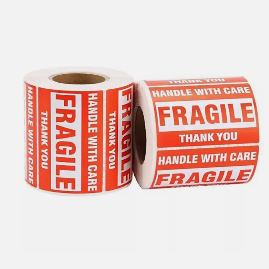 Protective Fragile Handle with Care Shipping Labels, 2 Rolls (500 Labels Each), 2"x3" Bright Red Lettering Office Packing Stickers for Cardboard, Metals & Computers-Office Equipment Supplies