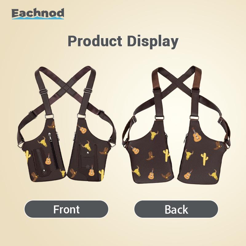 Eachnod Vintage Leather Anti-Theft Crossbody Bag for Men Women, Hidden Pocket Shoulder Bag for Cycling, Hiking, Travel & Everyday Use