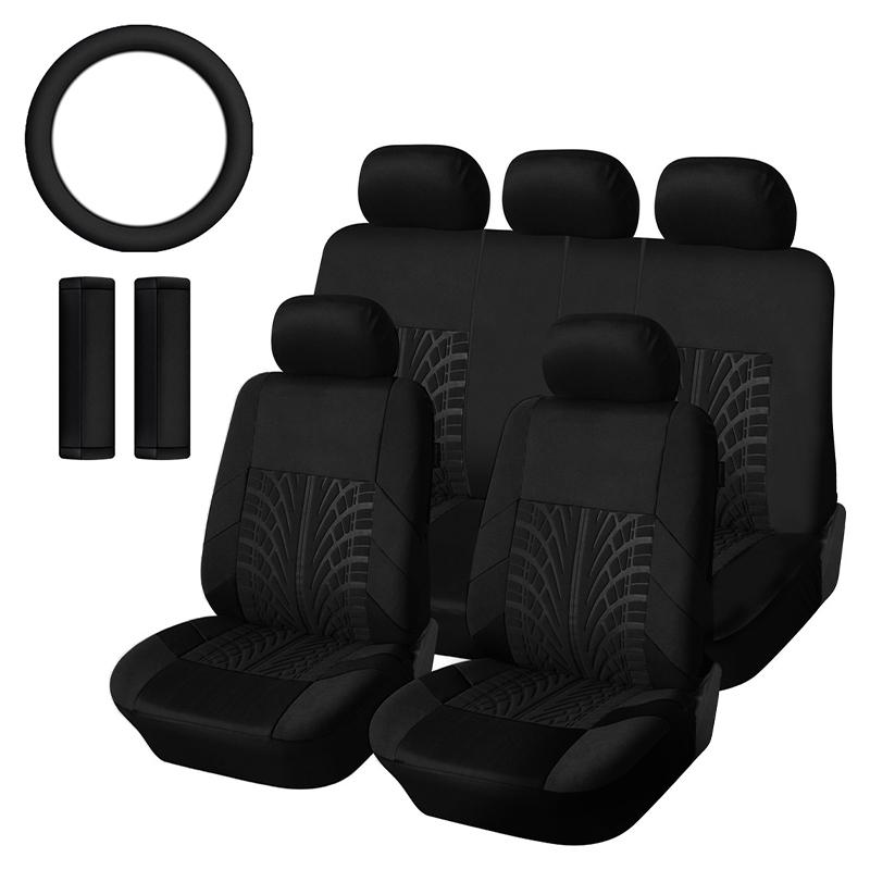 5 Seater Universal Car Seat Cover Full Set 3D Tire Print with Steering Wheel Cover Quick Install for Most Cars Trucks SUVs Easy No Dismantling Needed 5 Seater Universal Car Seat Cover Full Set 3D Tire Print with Steering Wheel Cover Quick Install for Most Cars Trucks SUVs Easy No Dismantling Needed