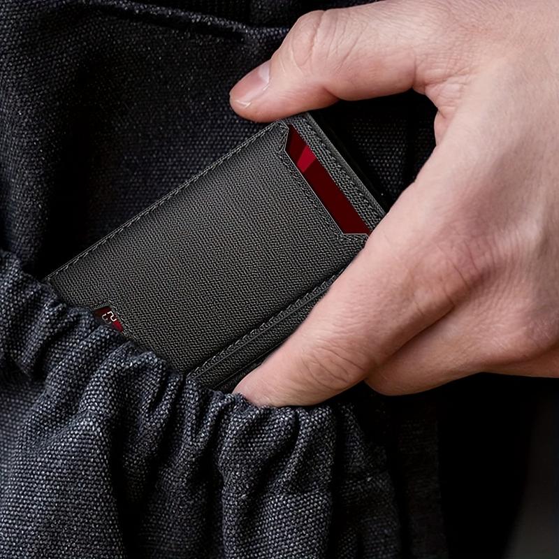 2025 New Men's Business Wallet with Multi-card Slots Magnetic Enclosure RFID Blocking Travel Card Holder Secure Card Pack