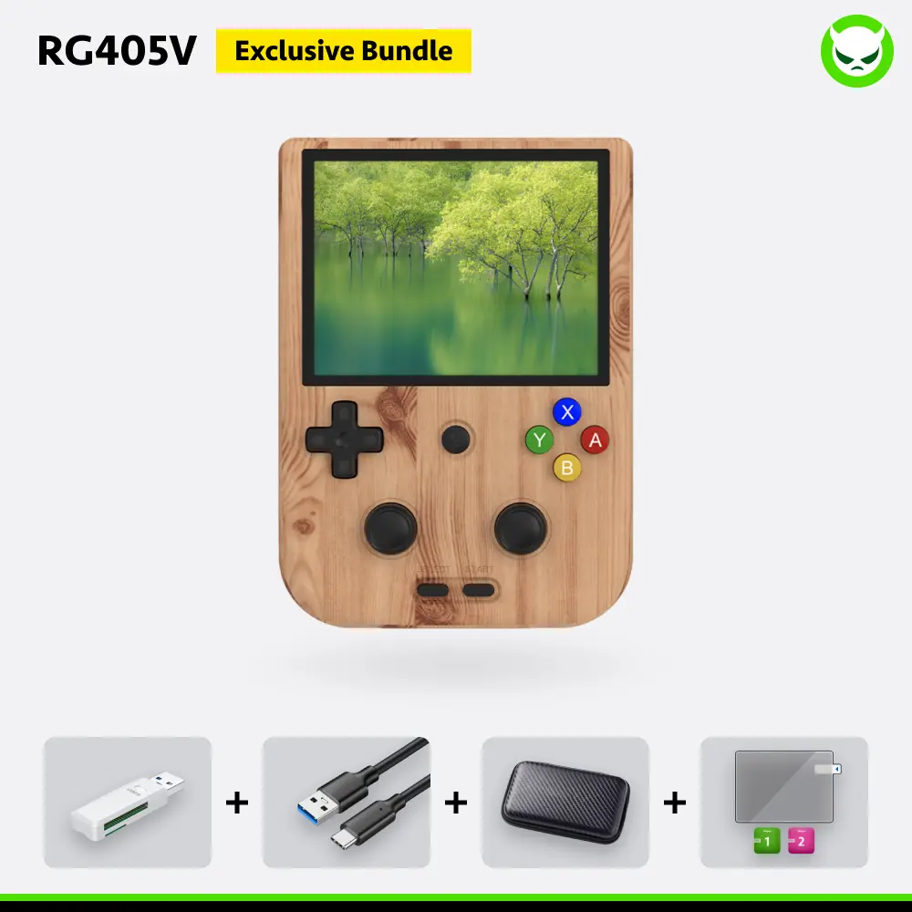 Anbernic RG405V Console【Buy 1 Get 1 USB Card Reader+1 Fancy Case+1 Screen Protector+1 Type-C Cable】4-inch IPS Touch Screen 640*480 Android 12 Unisoc Tiger T618 5500mAh 5G WiFi BT Ready to Use Gift Package, Handheld, Portable, Wireless Portable Console