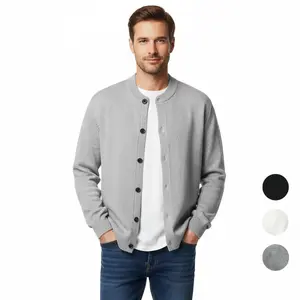 #SummerVibes 2026 Fashion Skin-friendly Versatile Personalized Simple Solid Color Elegant Classic Vintage Long Sleeve Button Cardigan Design Unisex Knitwear Sweater