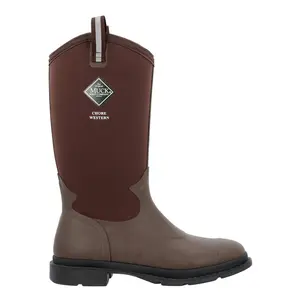 Muck Boot Mens Chore Western Tall 15 Inch Waterproof Soft Toe  Work/Duty - Brown