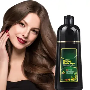 3-in-1 Hair Dye Shampoo for Men and Women, Instant Hair Coloring, 100% Gray Hair Coverage, Natural Hair Color in Minutes, Easy-to-Use Herbal Hair Dye Shampoo for Men and Women, Lasts Up to 30 Days
