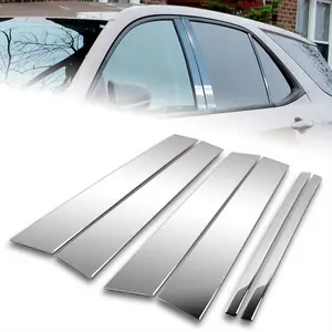 6pcs Stainless Steel Polish Chrome Door Pillar Post Cover Trim Compatible with 2018 - 2024 Chevrolet Equinox