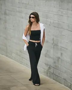 NWT - Vouri Halo Essential Wideleg Pant - Black - NEW