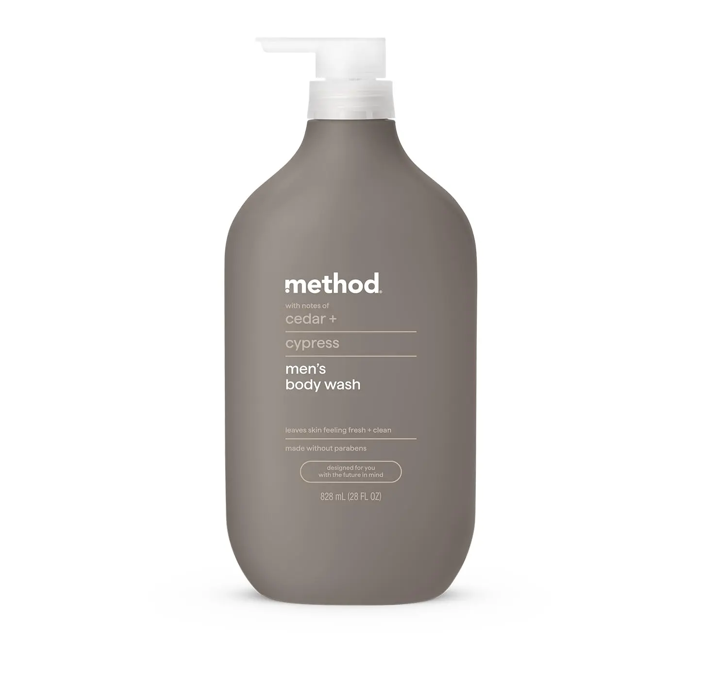 method Men’s Body Wash, Cedar + Cypress, 28 fl oz | Soothing Formula, Leaves Skin Feeling Soft & Moisturized, Rich Lather, Made Without Parabens