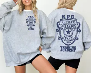 Raccoon City Police R.P.D. Academy Double Printed Sweatshirt, Residence Evil Inspired tee, Horror Game Merch, Gift For Gamers