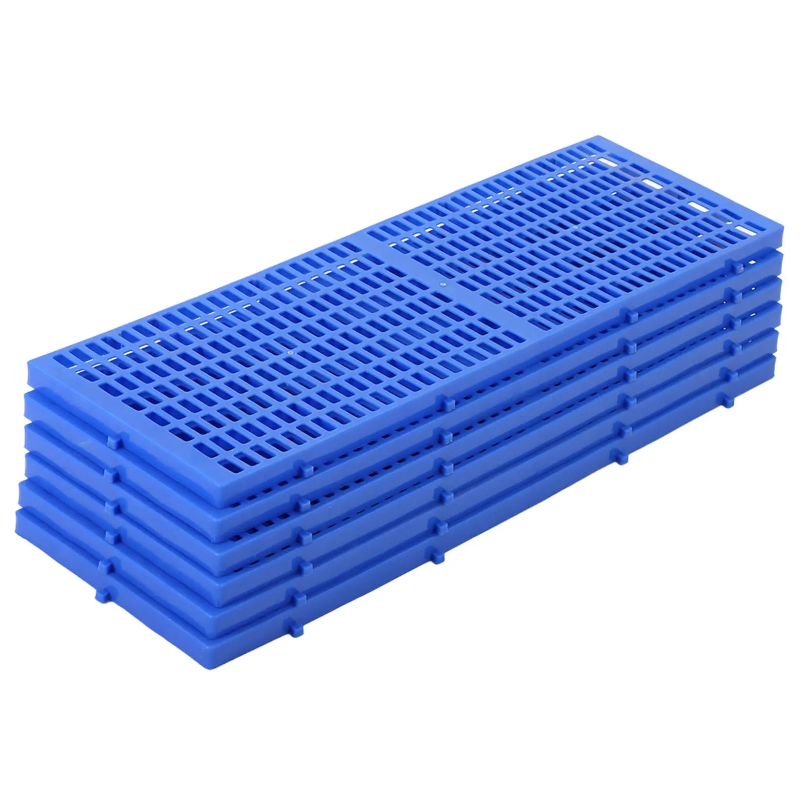 Garvee 6 Pcs Heavy-Duty Plastic Floor Pallets, 36.6" x 12.6" x 1.48" Waterproof & Humidity-Resistant Storage Pads, Interlocking Design for Garage, Basement, Workshop & Industrial Use (Blue)