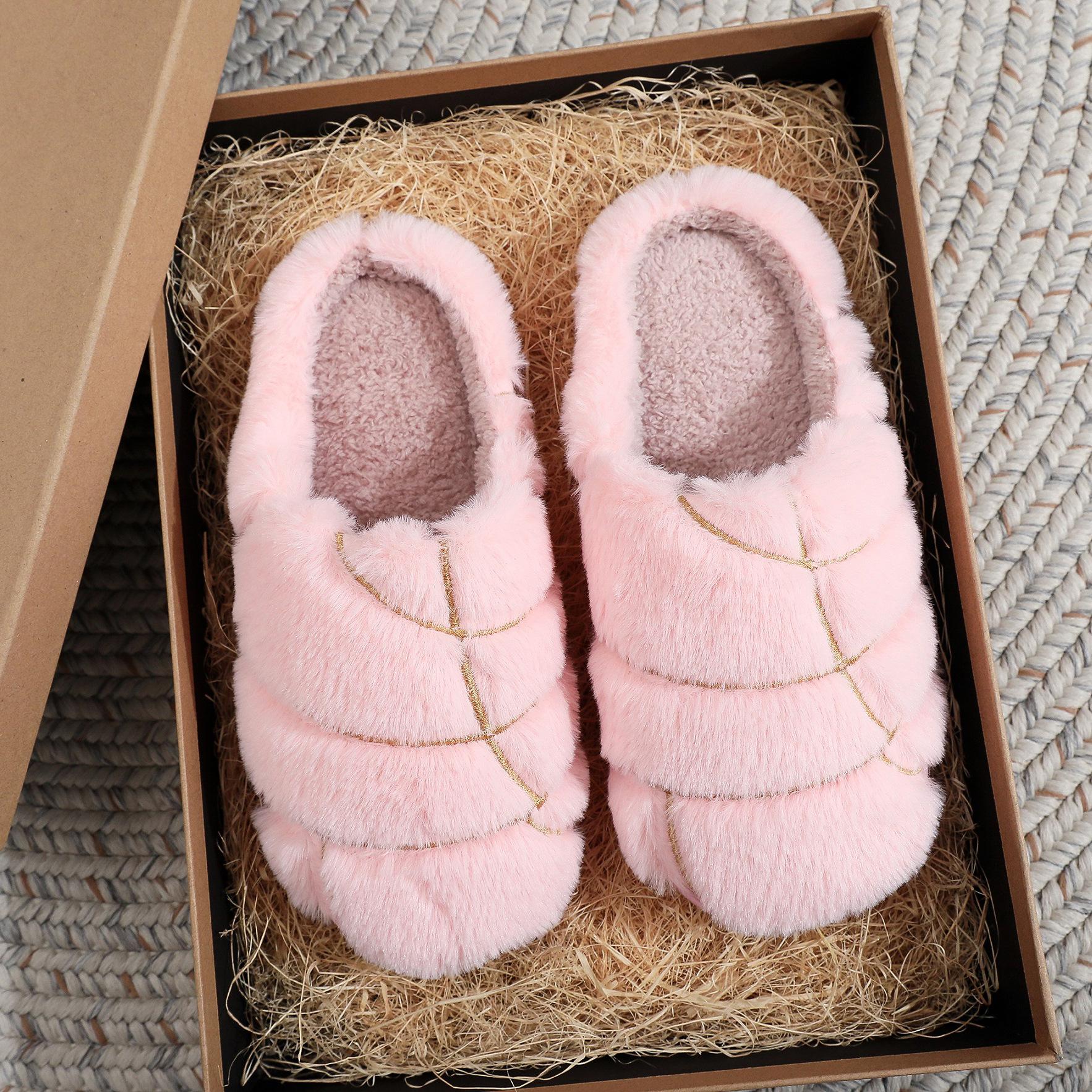 Womens Mens Memory Foam Plush Slippers Warm Soft Cozy Home Slipper Outdoor Indoor House Shoes