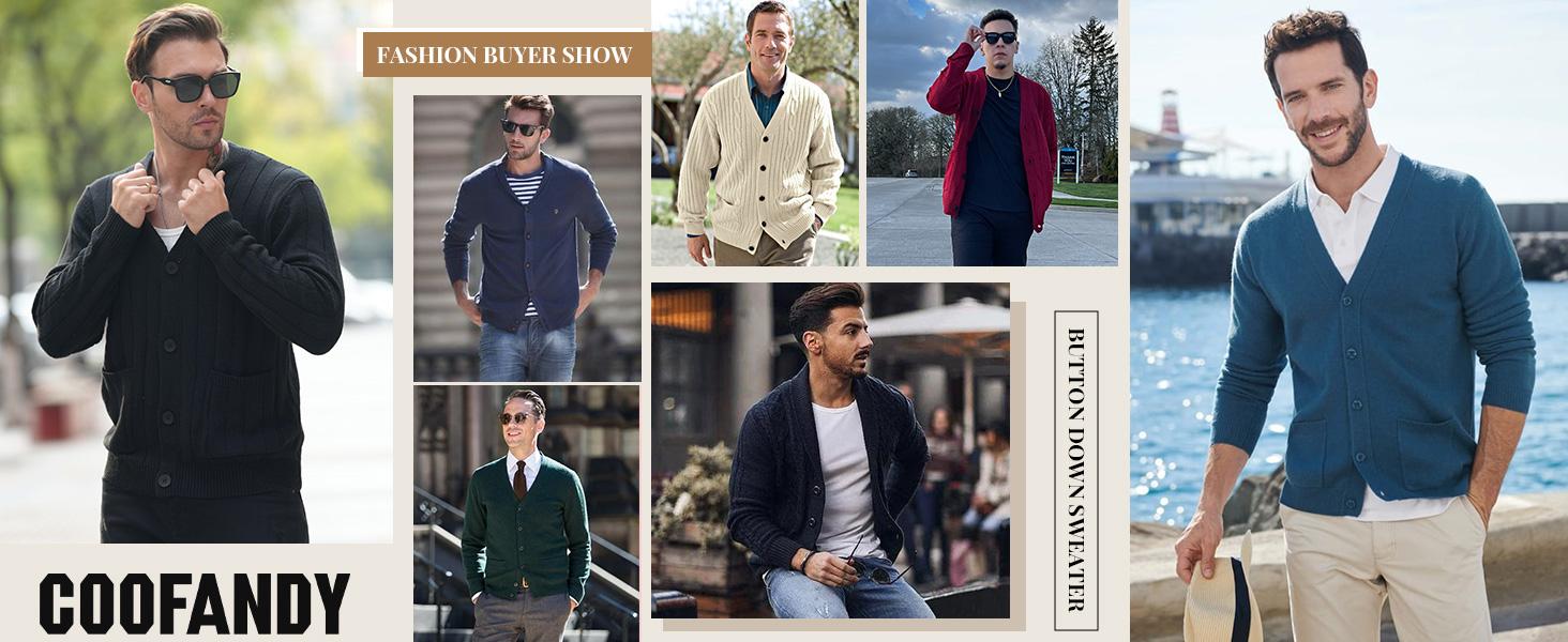 Coofandy Men's Long-Sleeve Cable Knit V-Neck Button-Up Cardigan Top with Pockets, Ribbed Hem, Soft Fabric - Casual, Office Wear, Gift Idea for Small-Sized Men Coofandy Men's Long-Sleeve Cable Knit V-Neck Button-Up Cardigan Top with Pockets, Ribbed Hem, Soft Fabric - Casual, Office Wear, Gift Idea for Small-Sized Men