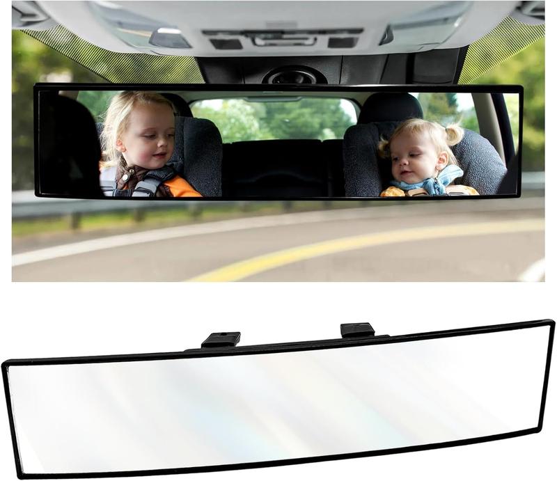 Universal Panoramic Anti-Glare Rear View Mirror - Wide Angle Clip On, Interior Blind Spot Mirrors for Car, SUV, Trucks