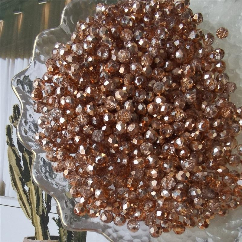 【C003】DIY 6mm   flat crystal faceted glass beads Porcelain beads bracelet kit jewelry making