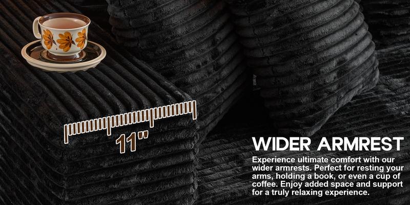 Modern 108" Boneless Couch Cloud Modular Sectional Sofa With Removable Ottomans & Chaise - Plush Corduroy , Deep Seat, Upholstered Couches, No Assembly Required for Living Room Modern 108" Boneless Couch Cloud Modular Sectional Sofa With Removable Ottomans & Chaise - Plush Corduroy , Deep Seat, Upholstered Couches, No Assembly Required for Living Room