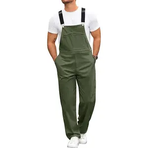 Runcati Mens Corduroy Bib Overalls Casual Adjujstable Strap Workwear Fashion Fall Winter Loose Fit Jumpsuit