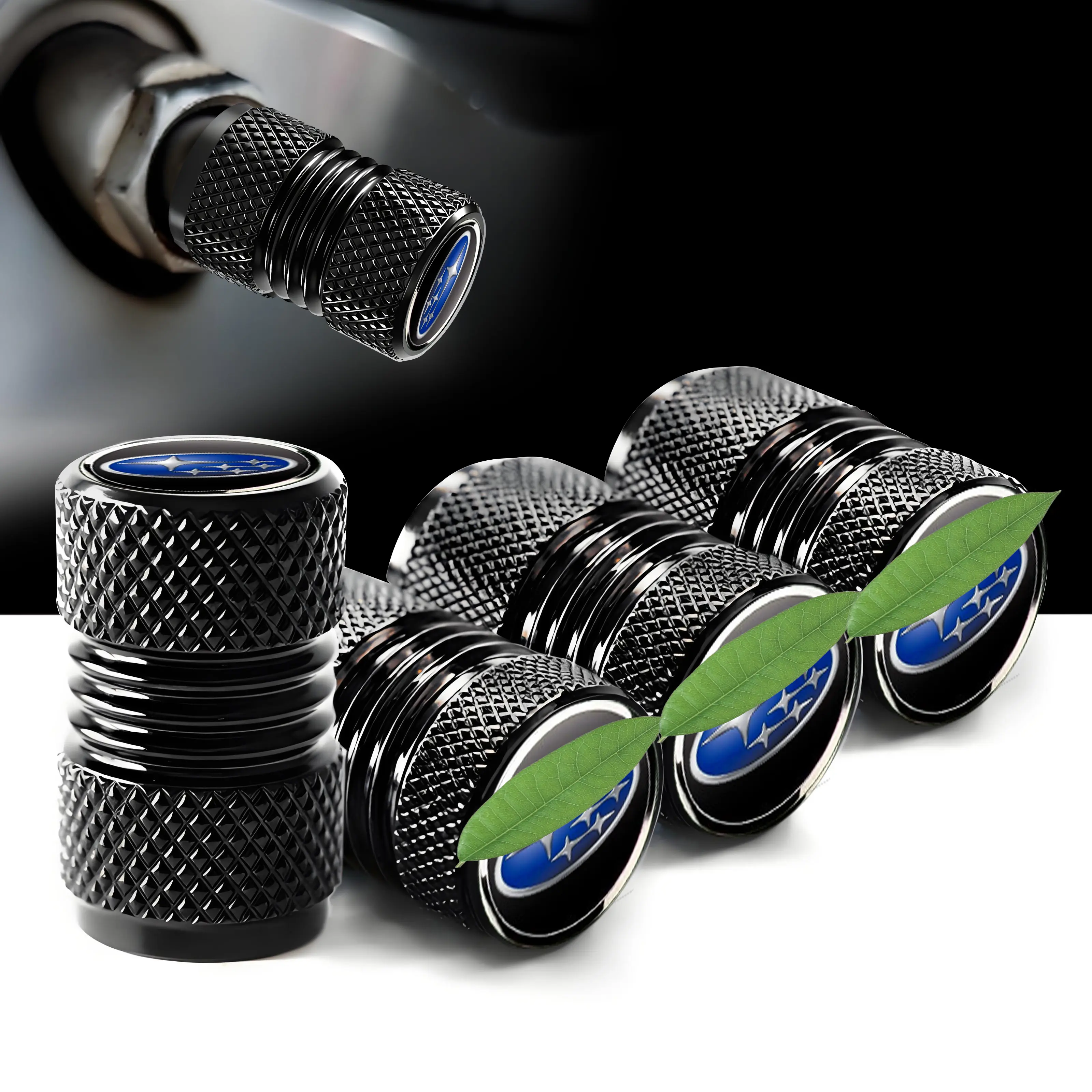Subaru 4-Piece Aluminium Alloy Tire Valve Caps, Corrosion-Resistant, Dustproof, Waterproof, Alloy Strength Car Parts, Auto Accessories for Cars, Bicycles