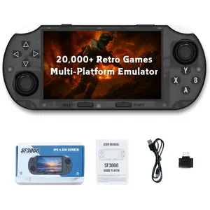Pro Retro Handheld Game Console, Video Gaming Console, 4.5 inch IPS Screen, Dual Joystick, Built-in 20000+ Games E-Book Music Video, Multiple Emulators, Dual Core Processor