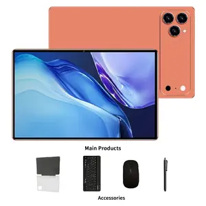 2026 new tablet model, Android 14, 10.1-inch display, 8 GB RAM + 128 GB ROM, dual cameras (5 MP front + 16 MP rear), 6000 mAh battery, dual speakers, includes a bundle that includes keyboard, mouse, stylus pen, and protective case. Compact Digital