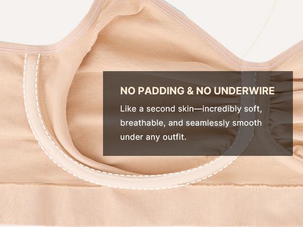 Shapellx Bare Essentials Skin Flow Smooth Unlined Wireless Bra – 3-Pack Bundle