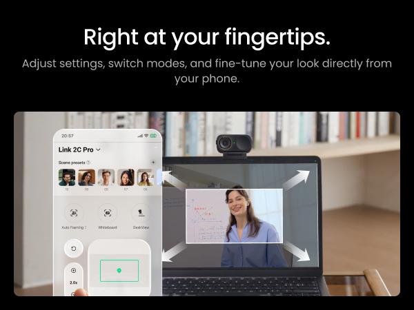 Insta360 Link 2C Pro – 4K Webcam for PC/Mac, 1/1.3” Sensor, Low-Light, Auto Framing, HDR, Directional Noise-Canceling Mics, Supports Stream Deck, Zoom, Teams, Twitch for Streaming or Meetings