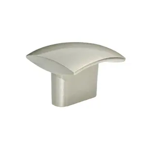 Utopia Alley HW208PLBN021 Rhonda Contoured Square Cabinet Ring Pull Knob - Vintage Cabinet Hardware with Hand Finished Brushed Nickel 1.3"