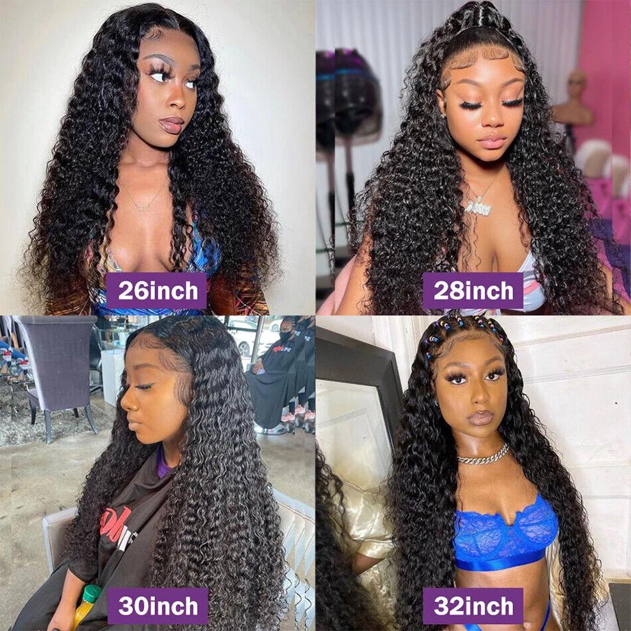 Bling Hair 13x4 Deep Wave Lace Frontal Wig 13x6 Hd Transparent Lace Front Wigs Curly Brazilian Water Wave Human Hair Wig For Women 180Density