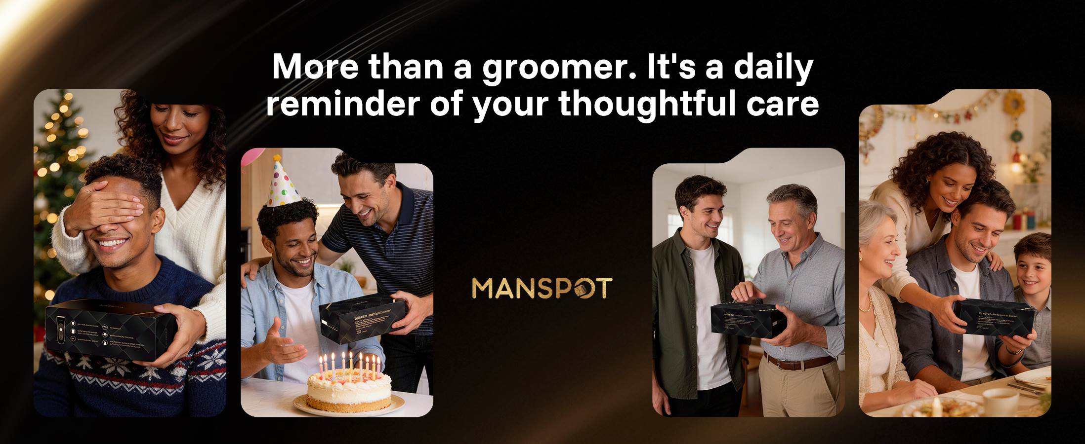 MANSPOT Manscape Hair Finishing Trimmer for Men, Men's Shaverand Razor (Gold) Valentine's Day Gifts for Him Perfect for Husband Boyfriend, Birthday Gifts for Friends Dad and All Men