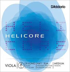 D'Addario Helicore Viola Single A String, Extra Long Scale, Medium Tension
