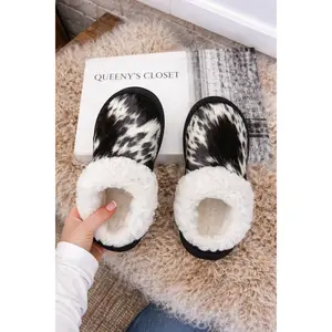 HAIR-ON-HIDE SNUG SCUFF SLIPPERS