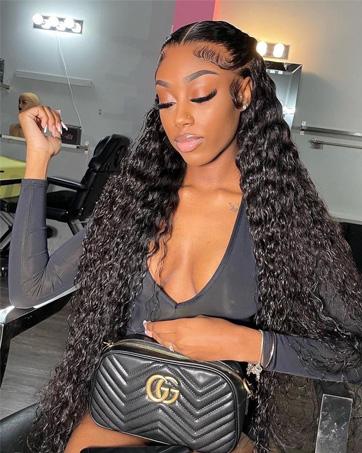 5x5 Glueless Wigs Human Hair Pre Plucked Pre Cut Water Wave 5x5 HD Lace Closure Wigs Human Hair Curly Human Hair Wig 180% Density Wear And Go Glueless Wig