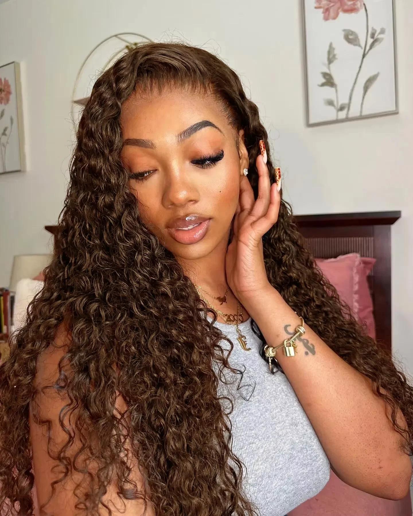 Bling Hair Chocolate Brown Color Deep Wave 13x4 Lace Front Human Hair Wig 180% Density 30 32Inch Hd Transparent 13x6 Lace Frontal Wigs For Black Women Bling Hair Chocolate Brown Color Deep Wave 13x4 Lace Front Human Hair Wig 180% Density 30 32Inch Hd Transparent 13x6 Lace Frontal Wigs For Black Women