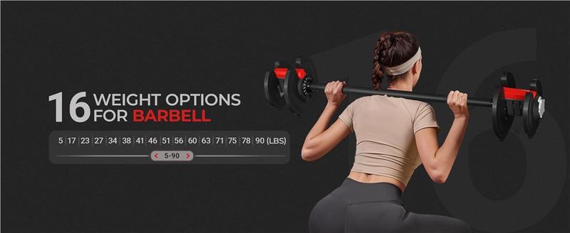Yaheetech Quick-Adjust Dumbbell Weight Set 40LB/52.5LB/90LB, Weightlifting Set With Anti-Slip Handle For Home Gym Full Body Strength Training
