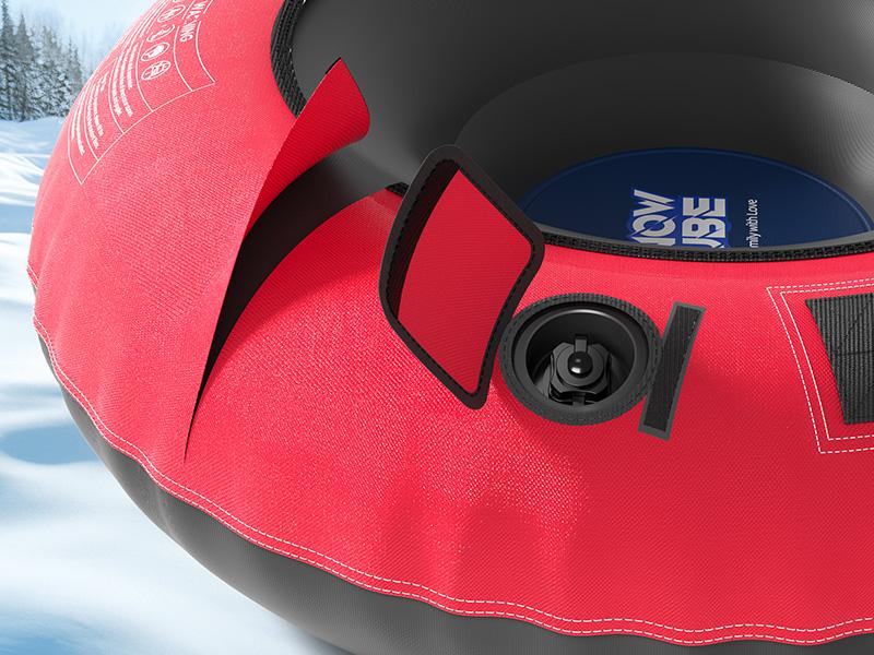 QPAU Inflatable Snow Tube with Premium Canvas Cover for Kids and Adults, Heavy Duty Snow Tube Made by Thickened Bottom, Sled Winter Outdoor Fun Toys for Children Boys Girls