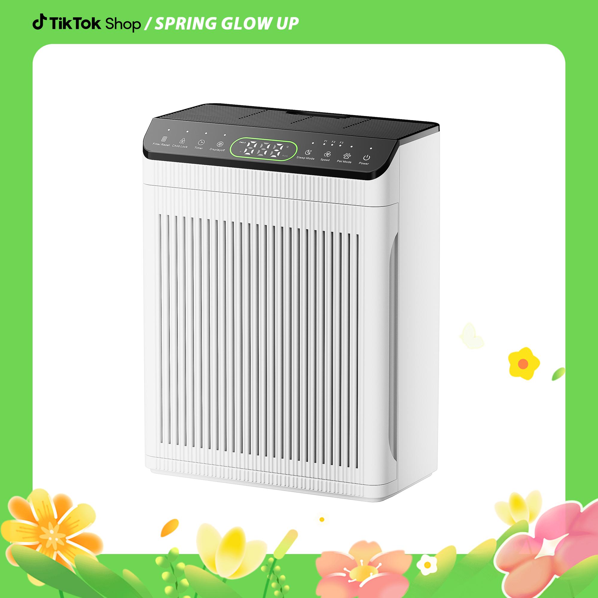 MORENTO 066 Air Purifier for Large Space Suitable for areas up to 1,690 ft², PM2.5 display, Pet mode, Aromatherapy and