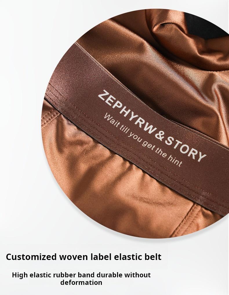 New Men's Satin Light Luxury Ice Silk Underwear Summer Breathable Four Corners Shorts New Flat Corners Men's Underwear