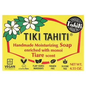 Monoi Tiare Tahiti Handmade Moisturizing Bar Soap, Tiare, 4.55 oz (130 g)