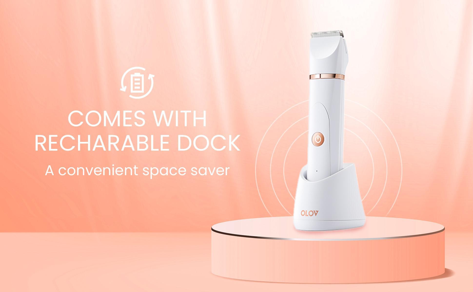 OLOV Electric Shaver for Women Best Electric Razor for Womens Bikini Legs Underarm Public Hairs Rechargeable Trimmer with Detachable Head Cordless Wet Dry Use Precise IPX7 Waterproof.