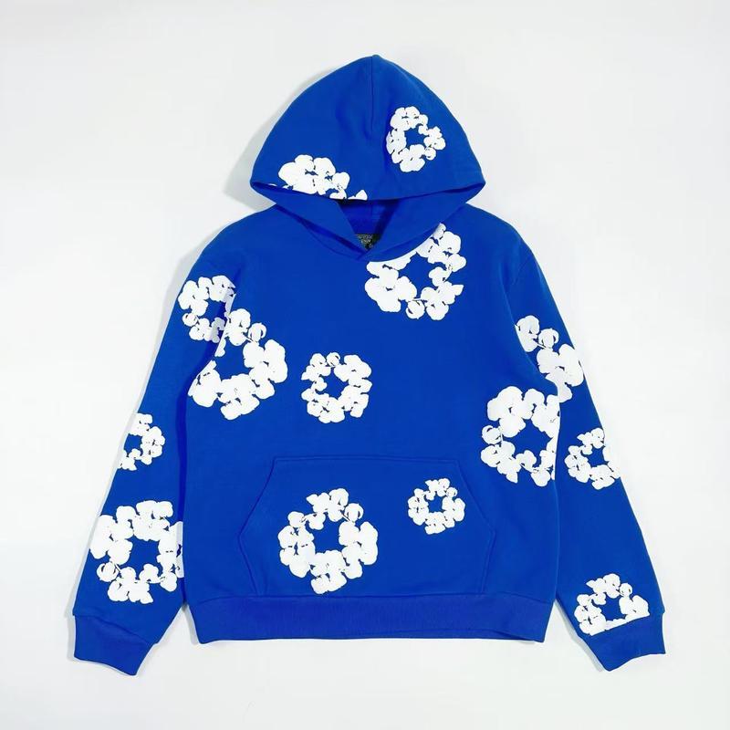 European-American Style | Comfortable and Durable | Versatile Occasions Unisex | Suitable for All Seasons DENIM TEARS Men's Fashion Foam Print Hooded Sweatshirt & Casual Sports Hoodie