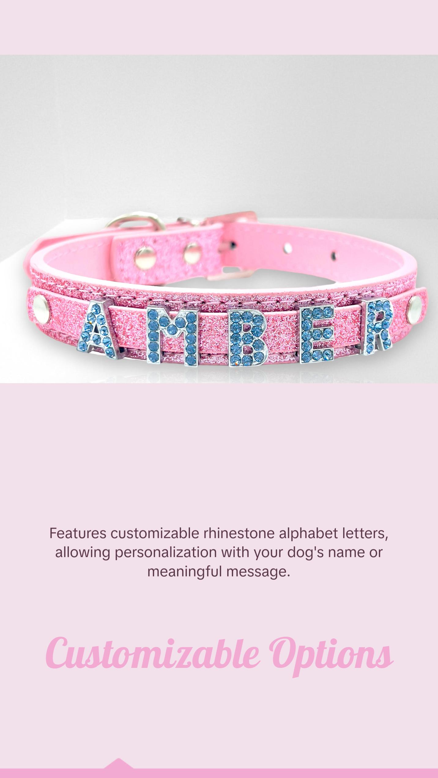 ALPHABET Brilliance Personalized Handmade PU Leather Dog Collar