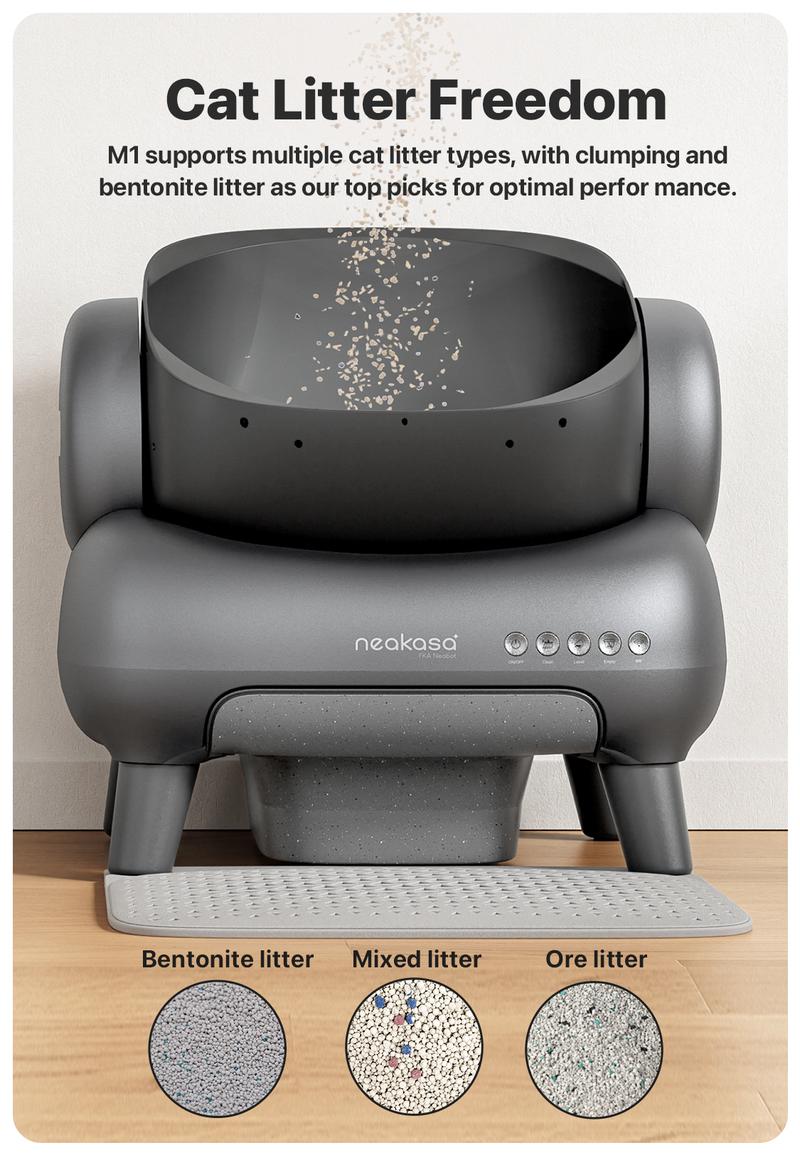 Neakasa M1 Open-top Self-cleaning Cat Litter Box with APP Control, Odor-Free Waste Disposal Includes Trash Bags, Great for cats up to 33 lbs