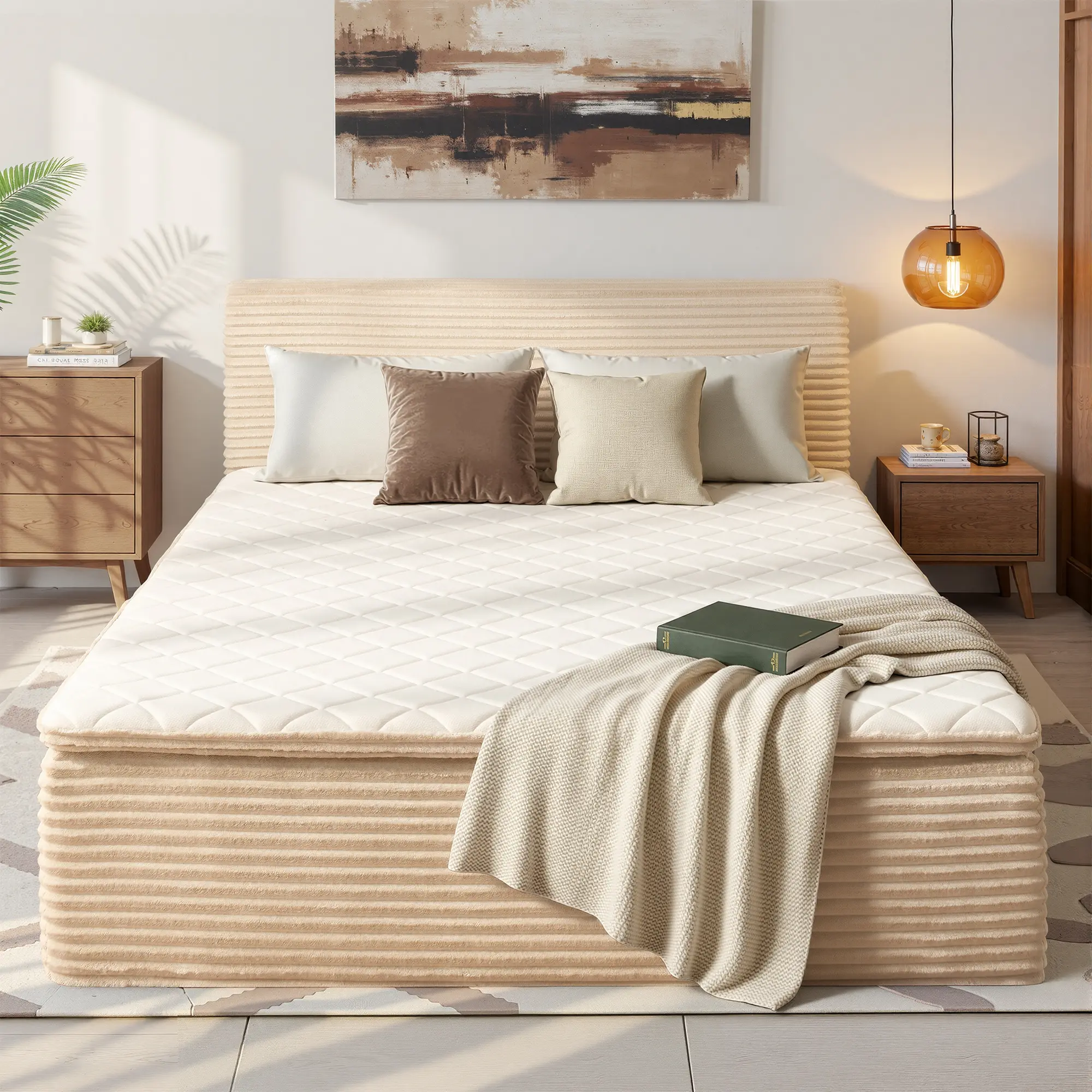 XIZZI 17" Queen Mattress with Thick Memory and Support Foam with Removable Headboard, Individually Pocketed Springs, Medium Plush for Pressure Relief,Cooling Ventilated Foam, CertiPUR-US Certified deskmakeover