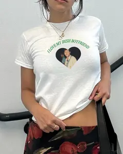[Sale Up To 50%] Nial Horan I Love My Irish Boyfriend Baby Tee Lucky Irish Trendy Retro St Paddys Day y2k 90s Style St. Patricks Day Baby Tee