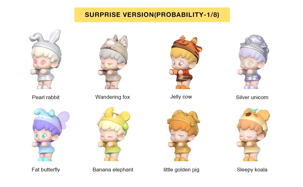 Adorable Animal Figures Valentine's Gift Creatures' Fantasy Land Series Blind Box Mystery Box Random Animal Design Mini Figures Collectible Figures Christmas Stuffers Idea Party Favors Birthday Gift Desktop ornaments Blindbags Surprise Set (Single Box)