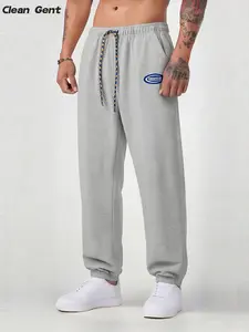 Clean Gent men’s waffle-textured drawstring-waist athletic pants, comfortable and breathable regular fit, casual jogger-style long pants with an elastic waistband, suitable for everyday wear, outdoor sports, and running, ideal for all seasons.