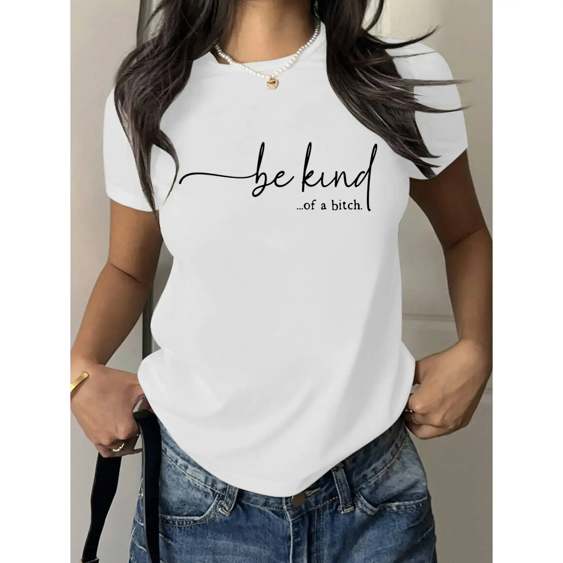 [100% Cotton] Women'S T - Shirt Edgy 'Be Kind...Of A Bitch.' Design, Blending Sweet And Sassy For A Unique Fashion Statement T-Shirt For Men And Women
