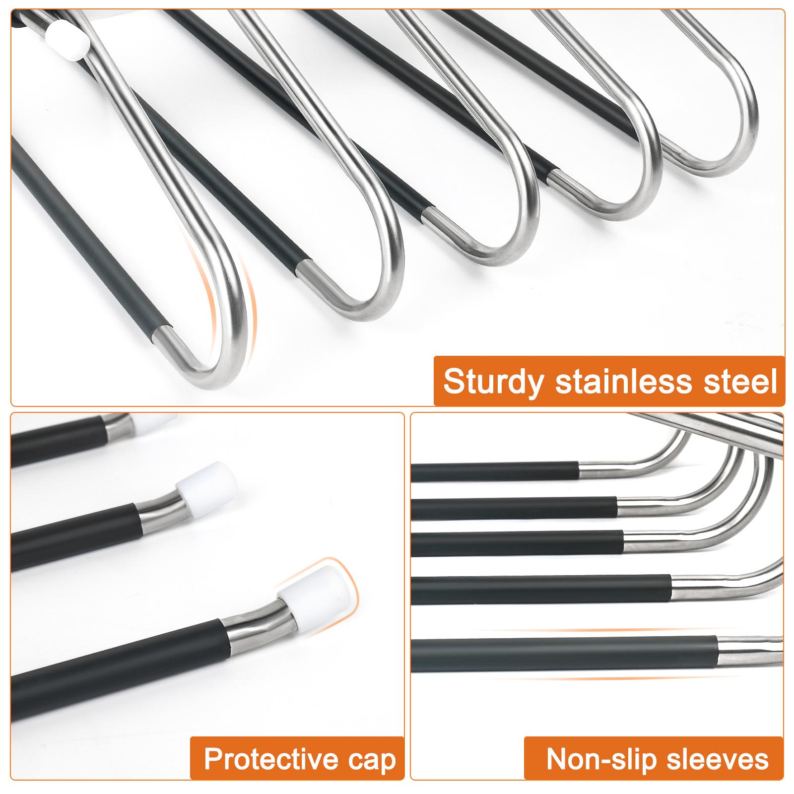 Folding trouser hanger, space-saving, 5-layer design, non-slip hanger, suitable for wardrobe organization and home storage.
